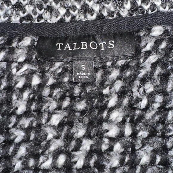 Talbots Wool Blend Black/Gray/White Long Zippered Coat Size Small - Picture 4 of 4